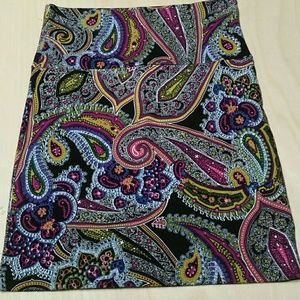 Wet Seal XS Stretchy Skirt Paisley